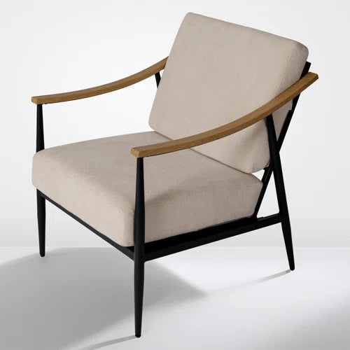 26" Wide Mid-Century Modern Upholstered Accent Chair Comfy Lounge Armchair