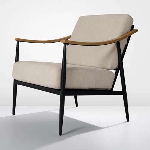 26" Wide Mid-Century Modern Upholstered Accent Chair Comfy Lounge Armchair