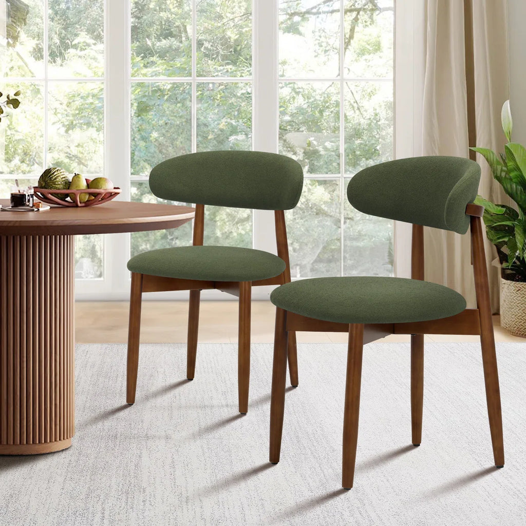 Maylon Upholstered Solid Wood Side Chair Dining Chairs (Set of 2)