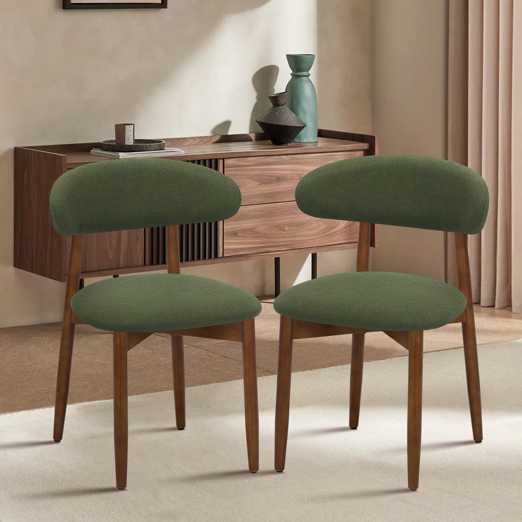 Maylon Upholstered Solid Wood Side Chair Dining Chairs (Set of 2)