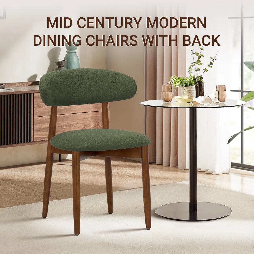 Maylon Upholstered Solid Wood Side Chair Dining Chairs (Set of 2)