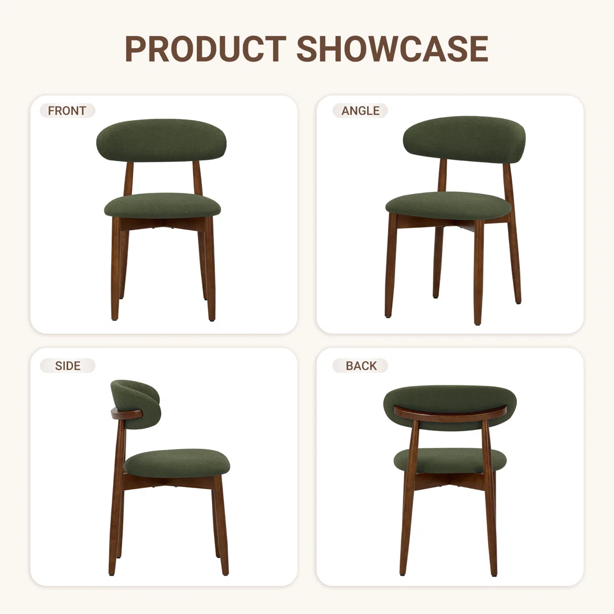 Maylon Upholstered Solid Wood Side Chair Dining Chairs (Set of 2)