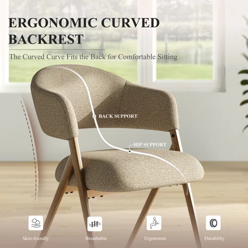 Upholstered Dining Chair Metal Arms Chair (Set of 2)